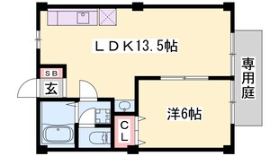 本黒田駅 徒歩20分 1階の物件間取画像